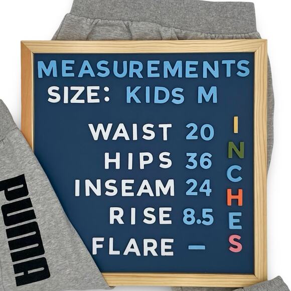 PUMA Kids Joggers | Unisex Medium | Heather Gray | Glitter Logo | EUC - Picture 6 of 8